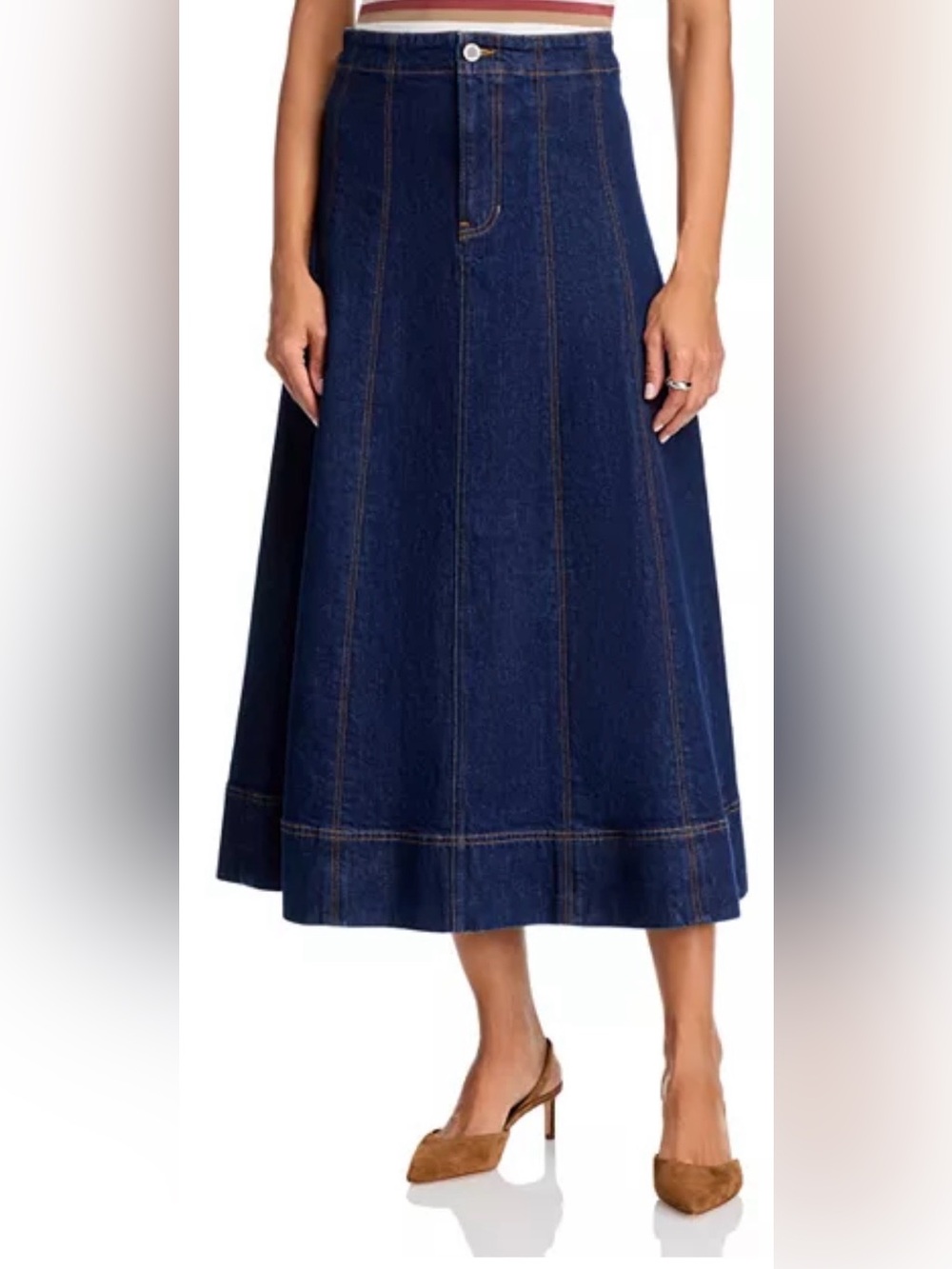 Veronica Beard Alix Circle Denim Skirt